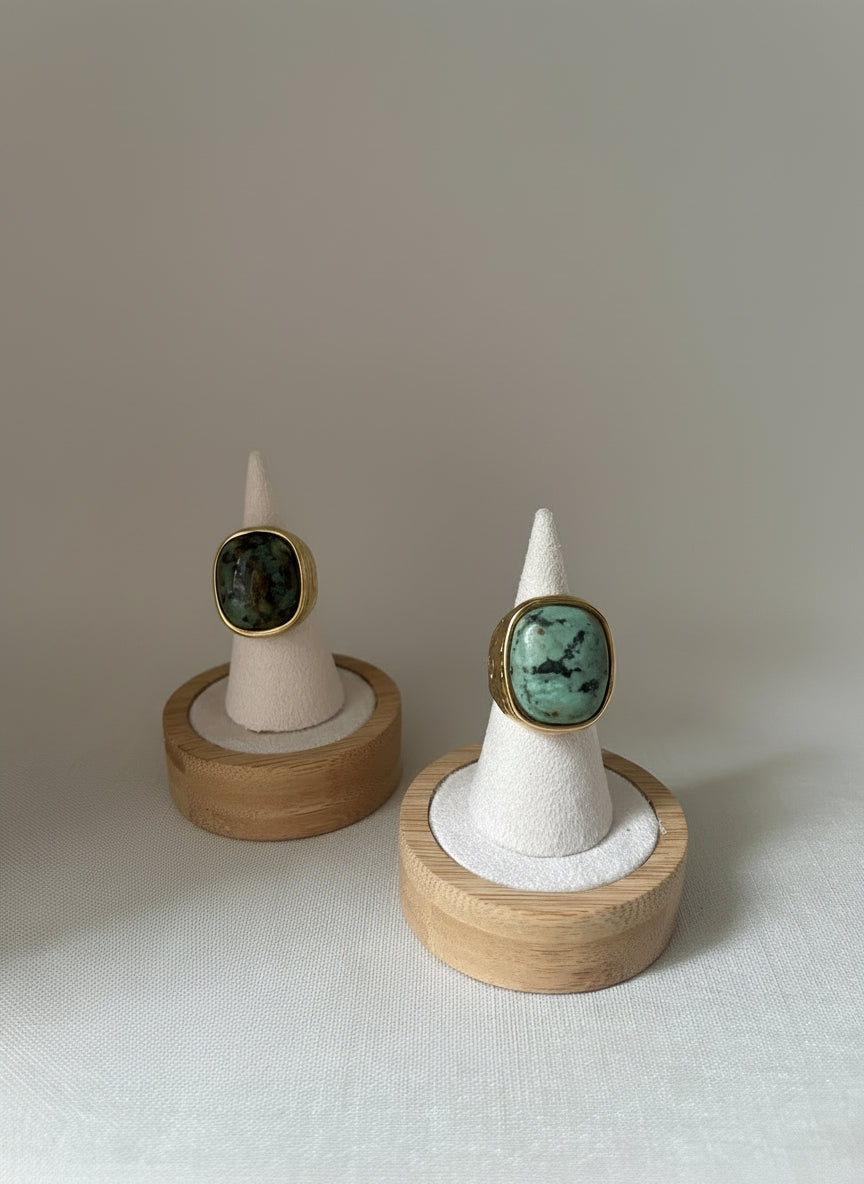 Bague pierre naturelle turquoise verte