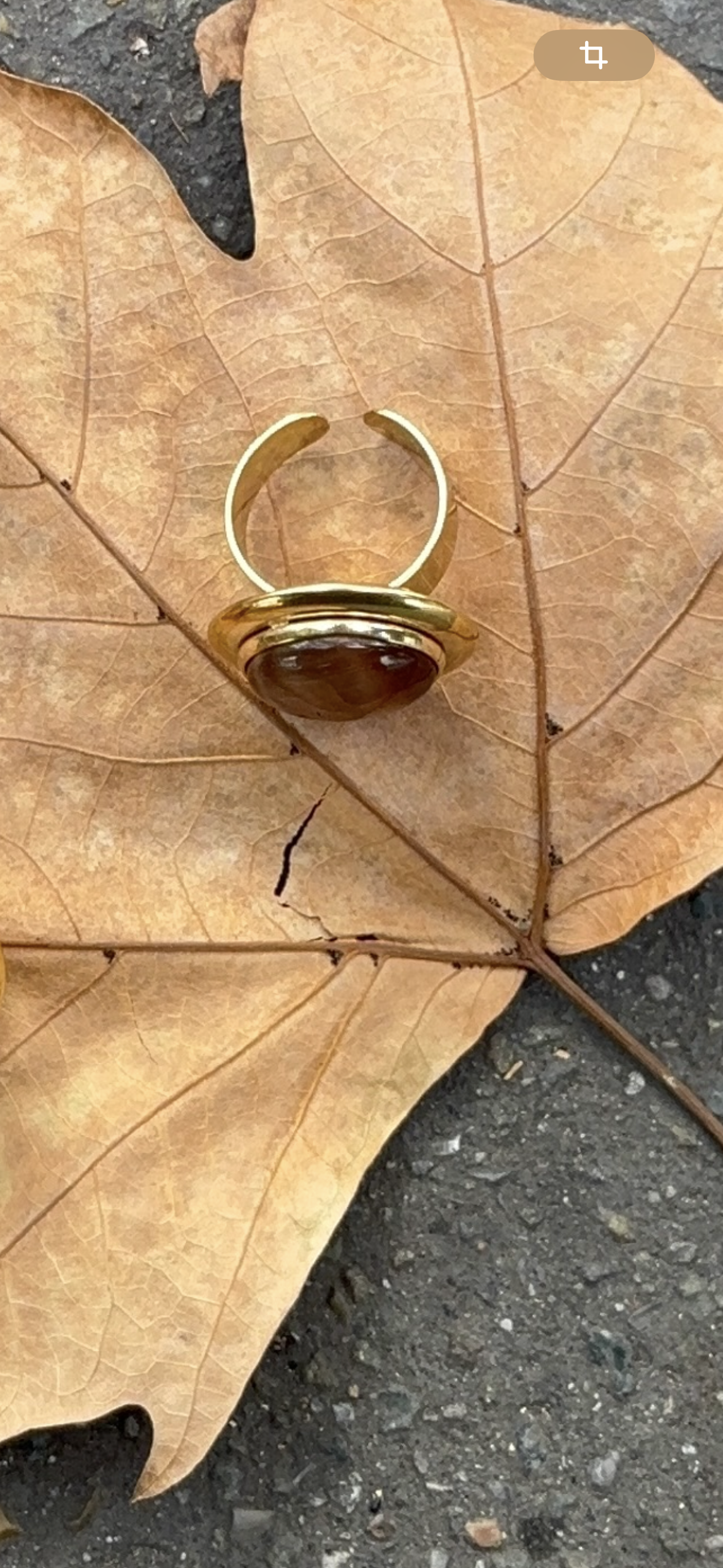 Bague Pierre ronde marron